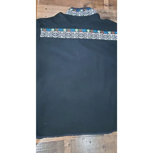 Obermeyer vintage fleece embroidered pullover women's large black - Picture 8 of 13